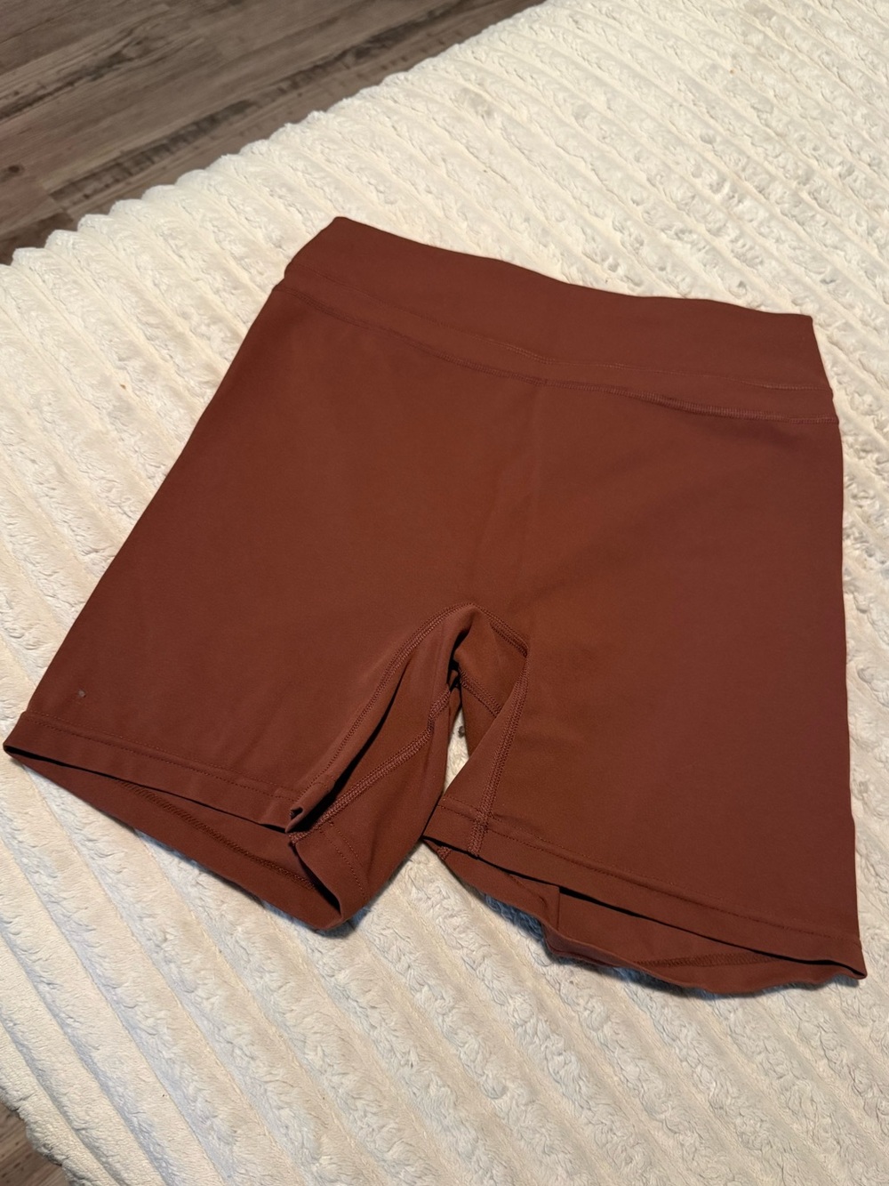Women's High-Waist Rust Workout Shorts